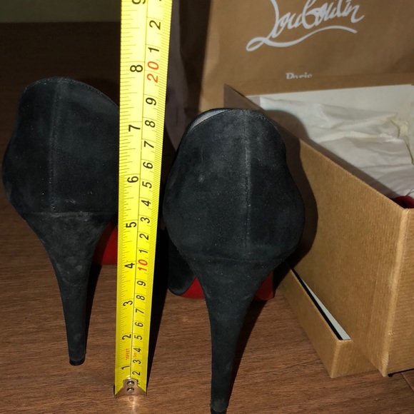 SOLD. Louboutin peep toe, black velvet Mary Janes, 39.5 - Picture 8 of 8